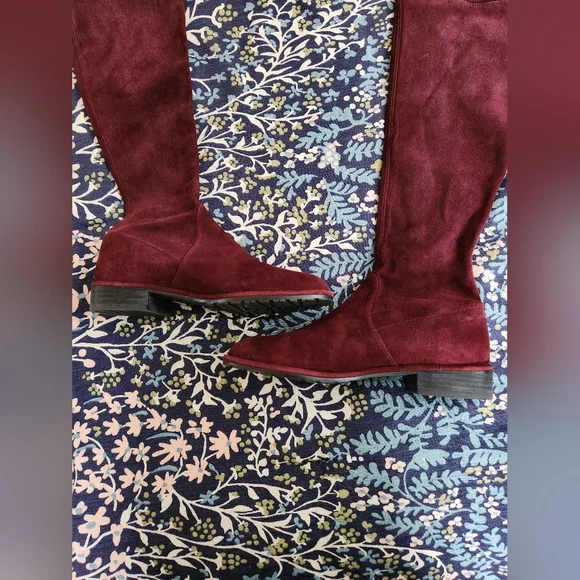 **Stuart Weitzman Suede Lowlands Burgundy Women's Size 4.5 - Picture 6 of 12